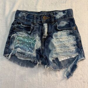 The Children’s Place Custom Distressed Boyfriend Shorts with Sequin Accent
